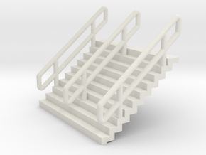 N Scale Stairs H12.5mm in White Natural Versatile Plastic