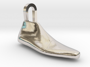 Pendant Shoe Last in Rhodium Plated Brass