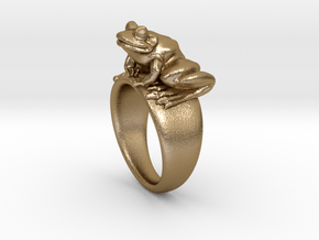 Frog Ring (size 7) in Polished Gold Steel