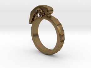 The Gringade - Grenade Ring (Size 10) in Natural Bronze