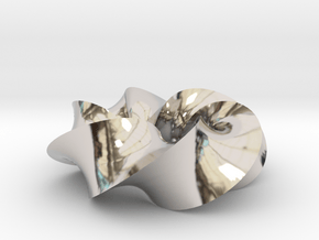 Twisted Triangle 720deg in Rhodium Plated Brass
