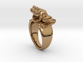 Frog Ring (size 7) in Polished Brass