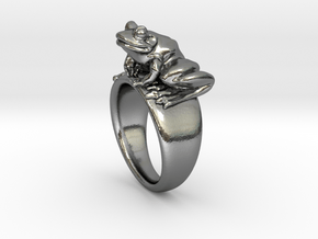 Frog Ring (size 7) in Polished Silver