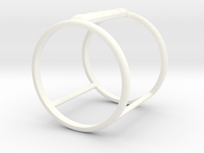 Model Double Ring B in White Processed Versatile Plastic
