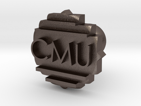 CMU Cufflink in Polished Bronzed Silver Steel