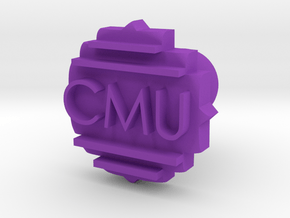 CMU Cufflink in Purple Processed Versatile Plastic