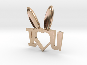 I Heart You Bunny pendant in 14k Rose Gold