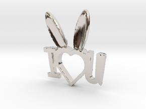 I Heart You Bunny pendant in Platinum