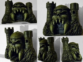 Castle Grayskull (with working jawbridge) 3,6" in White Processed Versatile Plastic