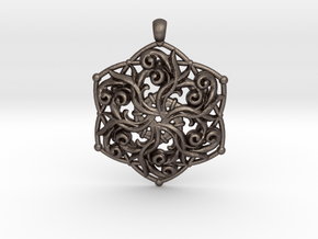 PENDANT 1 3 in Polished Bronzed Silver Steel
