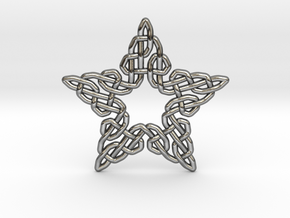 0511 Celtic Knotting - Star Grid [5] in Fine Detail Polished Silver