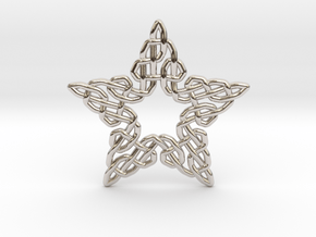 0511 Celtic Knotting - Star Grid [5] in Rhodium Plated Brass