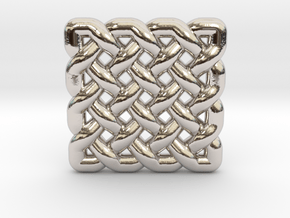 0509 Celtic Knotting - Regular Grid [4,4] in Rhodium Plated Brass