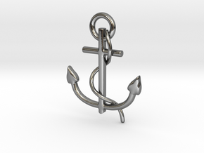 Anchor Pendant in Polished Silver