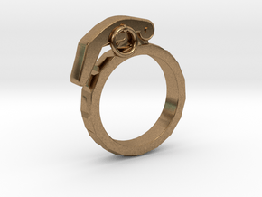 The Gringade - Grenade Ring (Size 8.5) in Natural Brass