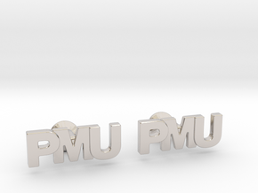 Monogram Cufflinks PMU in Rhodium Plated Brass