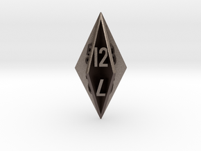 Radial Fin Dice in Polished Bronzed Silver Steel: d12
