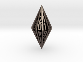 Radial Fin Dice in Polished Bronzed Silver Steel: d20