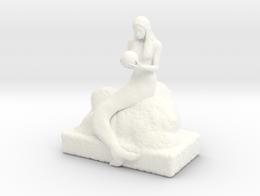 Mermaid figurine in White Processed Versatile Plastic