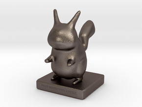 Pika toy in Polished Bronzed Silver Steel