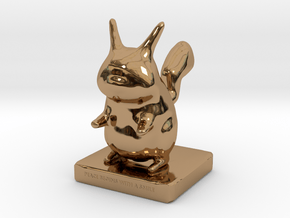 Pika toy in Polished Brass