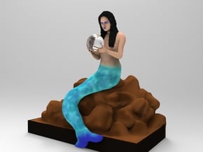 Mermaid figurine in Full Color Sandstone
