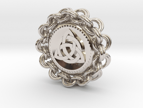 Celtic Chainmail Pendant in Rhodium Plated Brass
