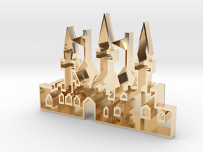 mold of an oriantal city in 14K Yellow Gold