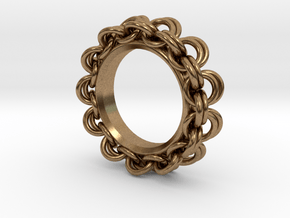 Chainmail Ring Pendant in Natural Brass