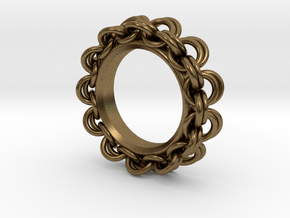 Chainmail Ring Pendant in Natural Bronze