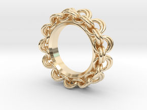 Chainmail Ring Pendant in 14k Gold Plated Brass