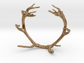 Red Deer Antler Bracelet 80mm in Natural Brass
