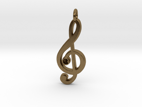 G Clef Pendant with «G» in Natural Bronze