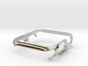 38mm Apple Watch Crown With Apple Approval 2 Thin  in Rhodium Plated Brass