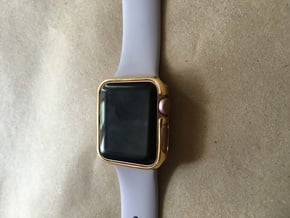 38mm Apple Watch Crown With Apple Approval 2 Thin  in 18k Gold Plated Brass