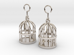 Birdcage Earrings in Platinum