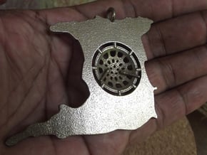 Panland steelpan pendant in Polished Bronzed Silver Steel