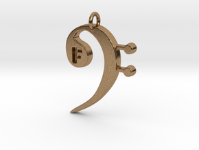 F Clef Pendant with «F» in Natural Brass
