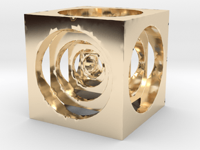 AWESOME CUBE in 14k Gold Plated Brass