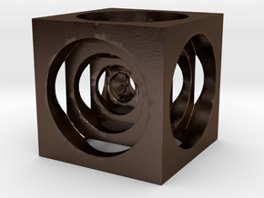 AWESOME CUBE in Polished Bronze Steel