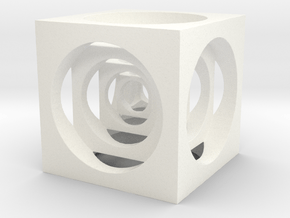 AWESOME CUBE in White Processed Versatile Plastic