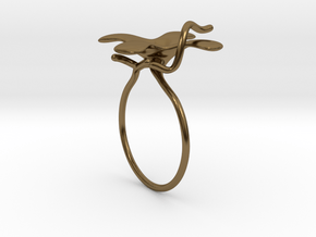 Flower ring - 16mm in Polished Bronze