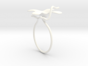 Flower ring - 16mm in White Processed Versatile Plastic
