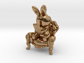 Phoneholic Rabbit pendant in Polished Brass