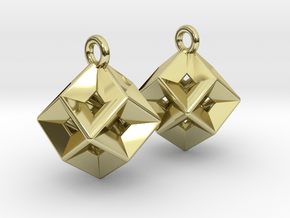 Tessellating Earrings - Metal in 18k Gold Plated Brass