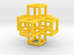 Plus Pendant in Yellow Processed Versatile Plastic