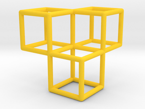 3 Cubes Pendant in Yellow Processed Versatile Plastic
