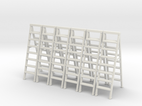 Stepladder 01.  O Scale  (1:43) in White Natural Versatile Plastic