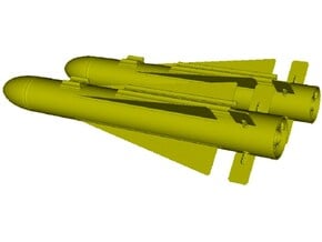 1/18 scale Hughes AGM-65 Maverick missiles x 2 in Tan Fine Detail Plastic