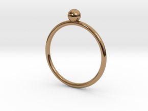 Pearl ring UNIK - size 54 in Polished Brass